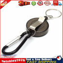 Metal Retractable Keychain Anti-Lost Anti-Theft EDC Keyring Buckle (Black) Newly