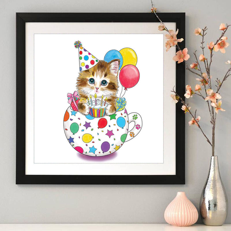 DIY Mosaic Cat Animal Part Drill Special Shape Diamond Painting Kit (YX038)