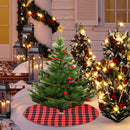 Christmas Tree 35 inch Cover Carpet Skirt Black Red Plaid Xmas Home Ornaments