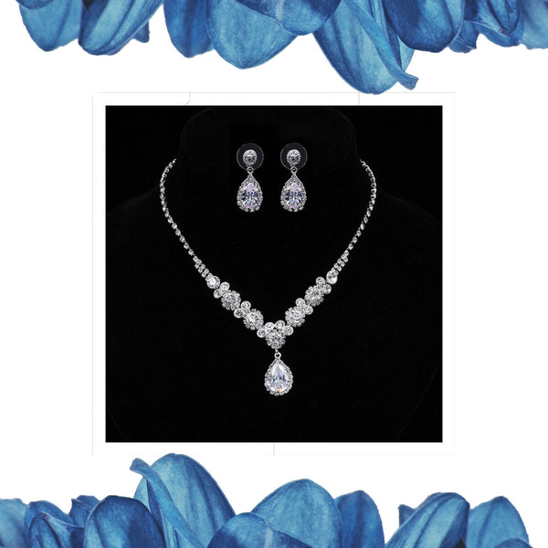 Zirconia Cubic Women Accessories Jewelry Sets Choker Rhinestone Costume Wedding