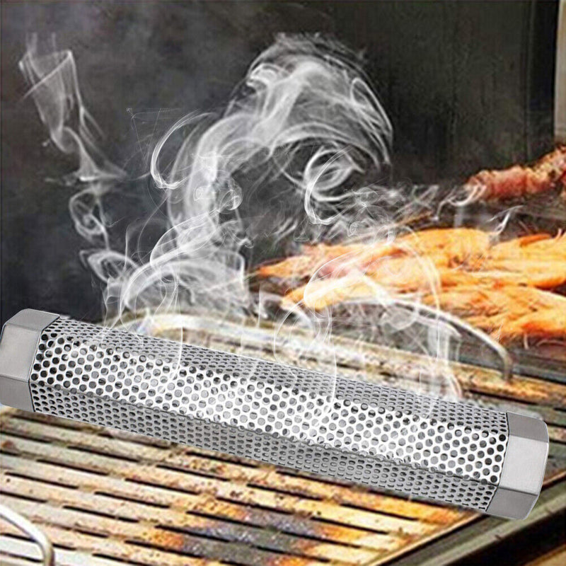 BBQ Wood Pellet Smoke Tube Grill Hot Cold Tuxedo Hexagonal Perforated Smoker