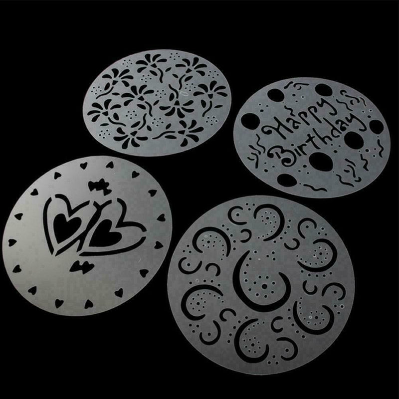 4 pcs/set DIY plastic stencil set cake decoration tools K0D5 V8Q3 F4S5