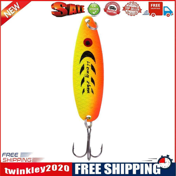 5pcs 13g Spoon 3 Hooks Fishing Lure Sequins Paillette Hook(Yellow+Green)