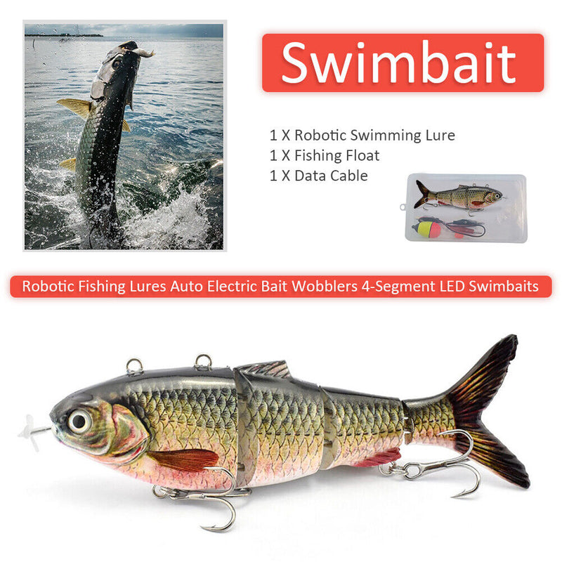 Robotic Fishing Lures Auto Bait Wobblers 4-Segment LED Swimbaits (BL-450) Newly
