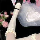Elastic Maid Girl Gift Knee High Lace Bow Socks Transparent Lolita Socks