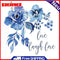 Ink Blue Rose Oil Paint By Numbers DIY Acrylic Painting Wall Art Picture Craft