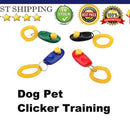 Dog Pet Click Clicker Training Trainer Aid Guide Wrist Band Accessories
