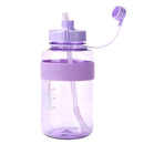 Portable Women Summer Gym Water Bottle Straw Large Capacity (Purple 1500ml)