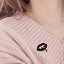 Sexy Black Lips Enamel Brooches Pins Lapel Badges Jewelry Gift for Women Men