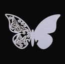 50 Pcs Butterfly Place Escort Wine Glass Paper Card for Wedding Party White