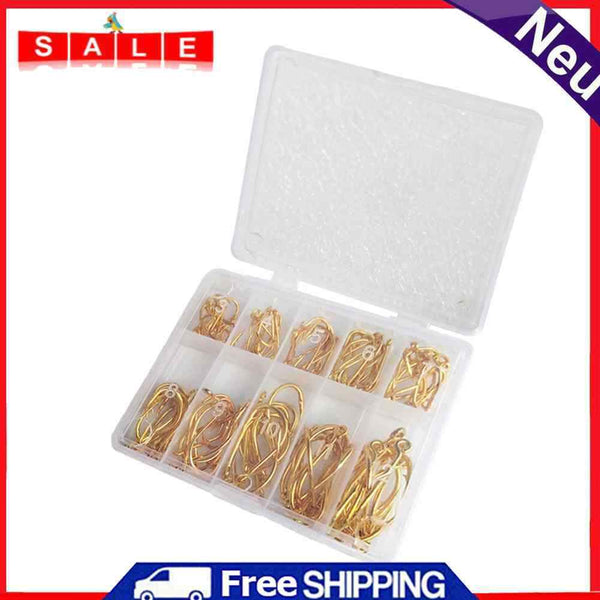 101pcs Fishing Hook Set Carbon Steel Single Fishing Jig Barbed Carp Hooks Tackle