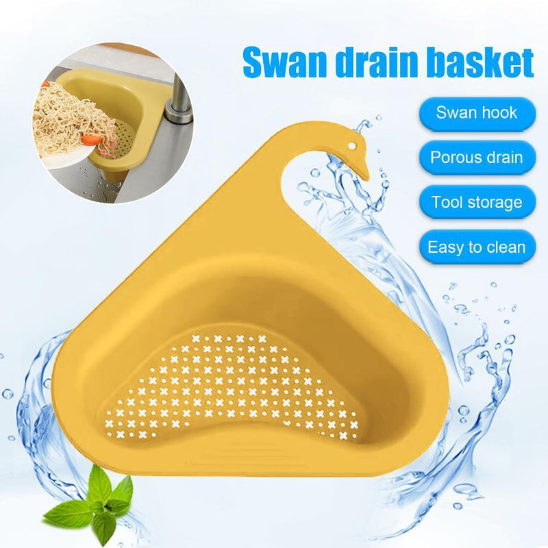 Colander Sink Strainer Kitchen Sink Shelf Faucet Hanging Drain Rack (Blue)