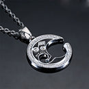2Pcs/1Pc Lovers Women Men Gift Jewelry Musical Note Couple Necklace Moon Pendant