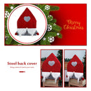 Christmas Chair Covers Plush Santa Love Heart Pointed Hat Cover (Red)
