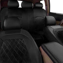 Black Leather 5-Sits Car Seat Covers Front Rear Full Interior Cushion 9Pcs