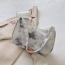 Fashion Women Tie Dye Shoulder Underarm Bag Casual Small Handbags (Gray)