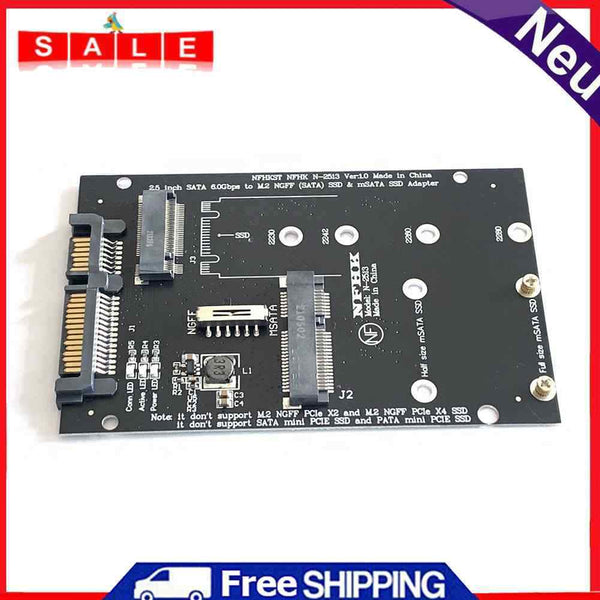 2 in 1 M.2 MSATA SSD to SATA 7 15Pin 2.5 inch Adapter Card for Desktop Computers