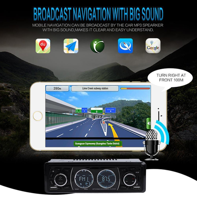 VODOOL 12V Stereo Bluetooth FM Aux Input Receiver Car Audio Player with Charging