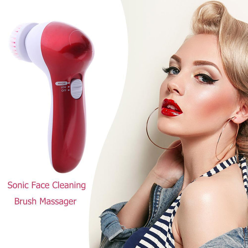 6"" 1 Sonic Vibration Massager Face Cleaning Brush Exfoliating Facial Cleaner