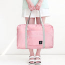 Solid Color Waterproof Foldable Travel Bags Portable Luggage Bag (Pink) Newly