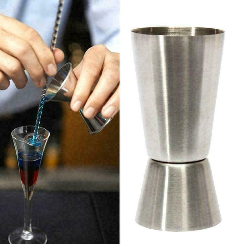 Steel Double Single Shot Measure Jigger Spirit Bar Cup CL D Cocktail X6W5