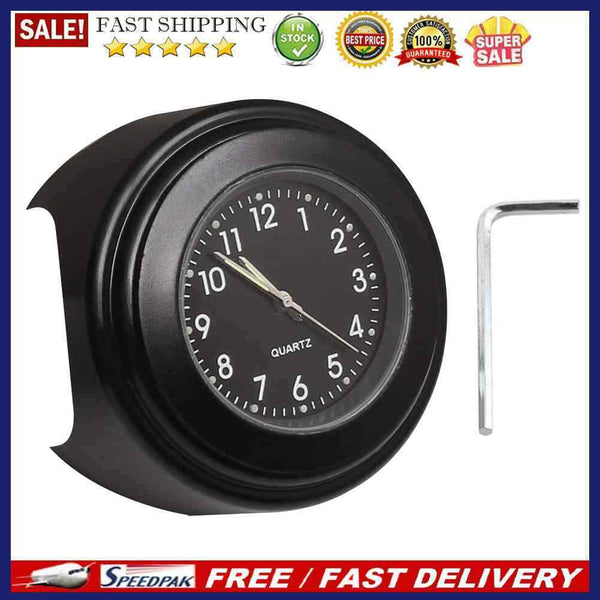 22-25mm Diameter Motorcycle Handlebar Quartz Clock Waterproof Luminous Watc