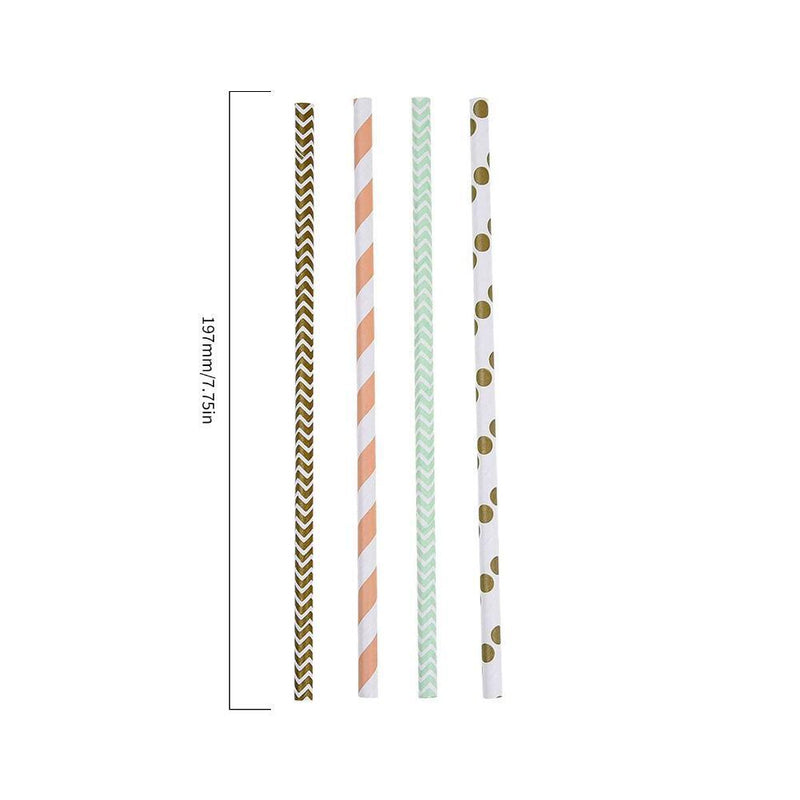 200-Pack Paper Drinking Straws Biodegradable Eco Friendly Party Supplies