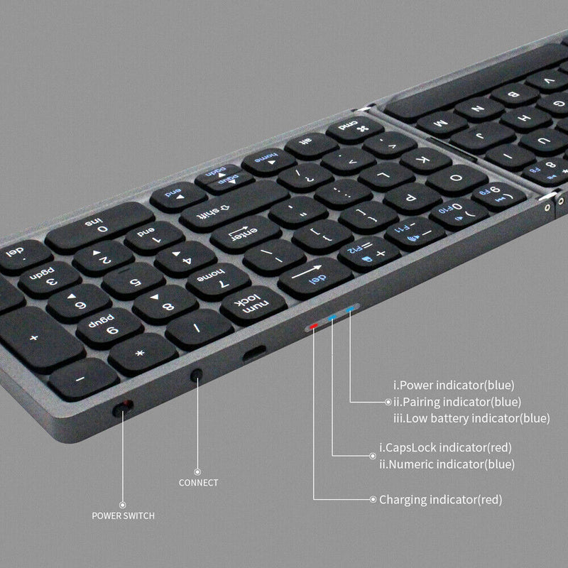 Folding Keyboard Bluetooth Wireless Keypad For iOS Android Windows iPad Tablet
