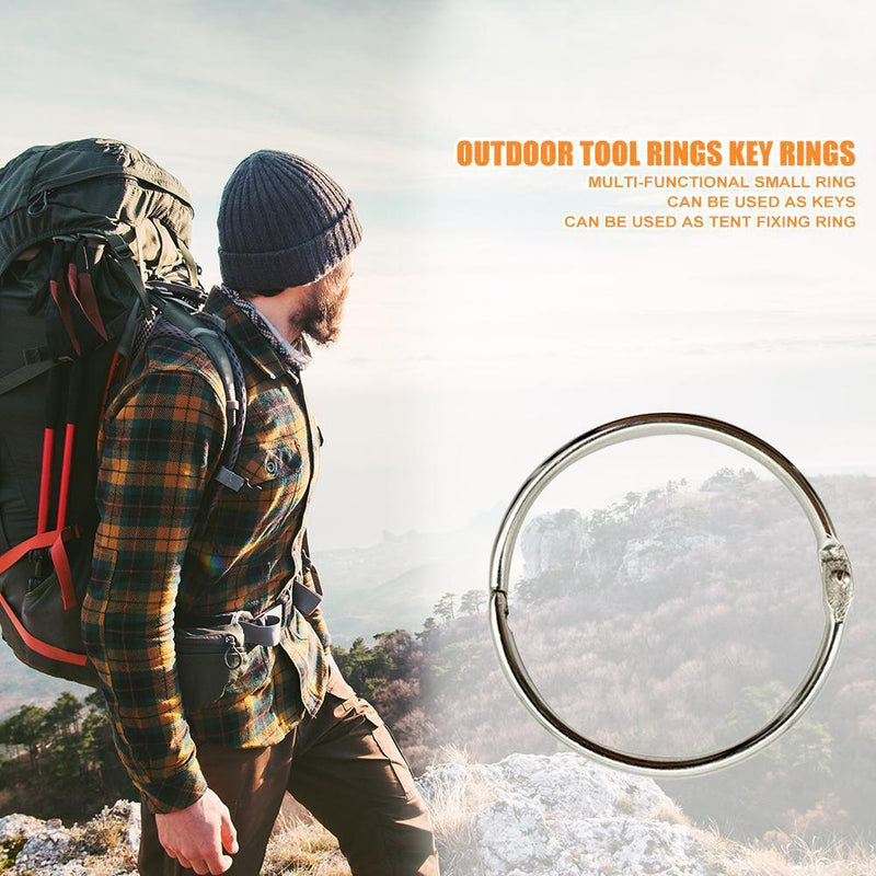 12pcs/bag Mutifunctional Metal Key Chain Outdoor Camping Travel Tent Fixed