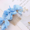Jewelry Crystal Hair Combs Red Flower Hair Pin  Bridal Clips Bridesmaid Tiara