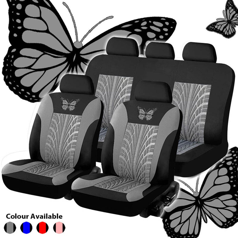 Butterfly Car Seat Covers Set Tire Track Seat Protector Auto Accessories Decor