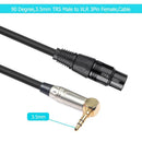 Asiprop 0.3mt 90 Degree 3.5mm Stereo TRS Plug to XLR 3pin Female Audio K