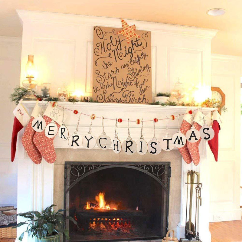 50pcs Wooden Christmas Pendents Xmas Tree Hanging Ornaments Wedding Decor