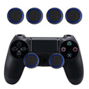 4pcs Silicone Joystick Analog Thumbstick Grip Cover for PS4 (Black+Blue) Newly