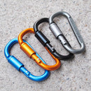 D Shaped Camping Locking Carabiner Aluminum Alloy Hook Ring Key Buckle