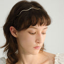 Geometric Elegant Metal Headdress Wave Bending Thin Headbands Hair Hoop