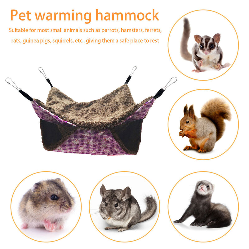 Small Animal Hammocks Double Bunkbed Pet Cage Rabbit (Purple Small) Newly