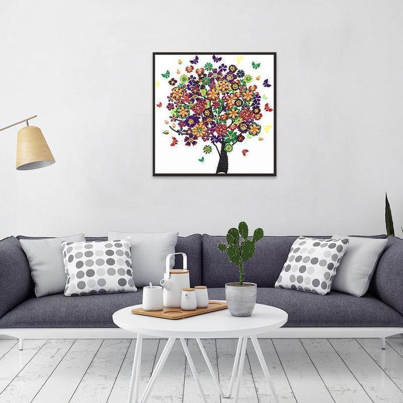 5D DIY Special Shaped Diamond Painting Butterfly Tree Embroidery Kits Home Decor