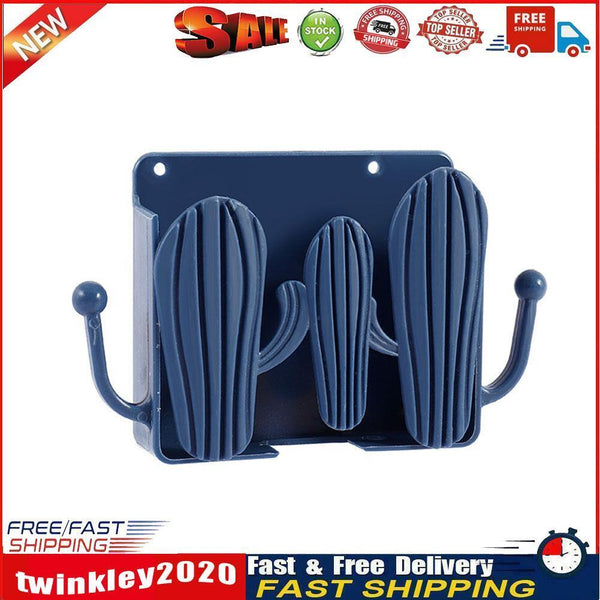 Punch Free Wall Storage Box Remote Control Phone Charging Holder (Blue) Newly
