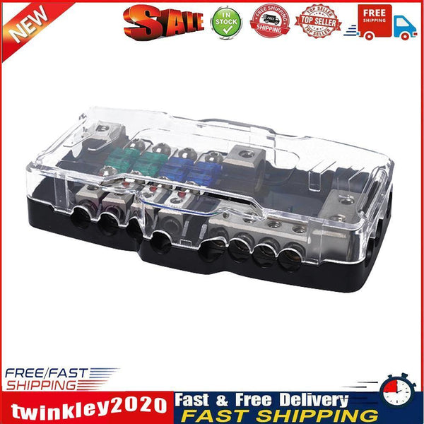 4 Way Car Mini ANL Blade Fuse Holder 2 in 4 out Power Distribution Block Newly