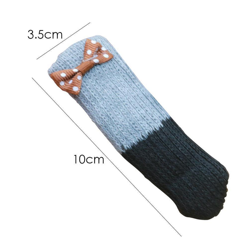 20pcs Cute Table Chair Leg Cover Foot Sock Floor Protectors (Gray + Black)