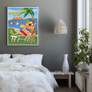 Oil Paint By Numbers Summer Beach Parrot on Canvas Digital Wall Art Handicraft
