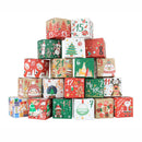 24pcs Candy Cookies Box Countdown Numbers Packaging Paper Boxes 7cm Xmas Decor