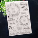 Transparent Silicone Clear Stamp Flower Wreath for Scrapbooking DIY Craft D
