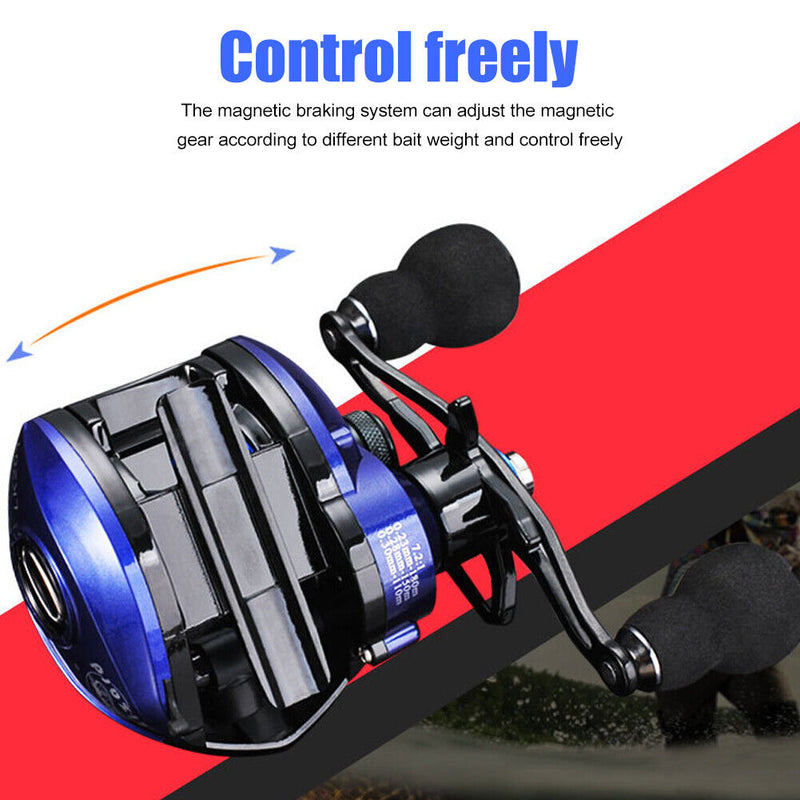 7.2/1 Metal Low Profile Baitcasting Fishing Reel 17+1 Fishing Tackle Accessories