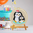 Penguin Cross Stitch Gifts for Beginner Embroidery Sewing Tool Home Wall Decor