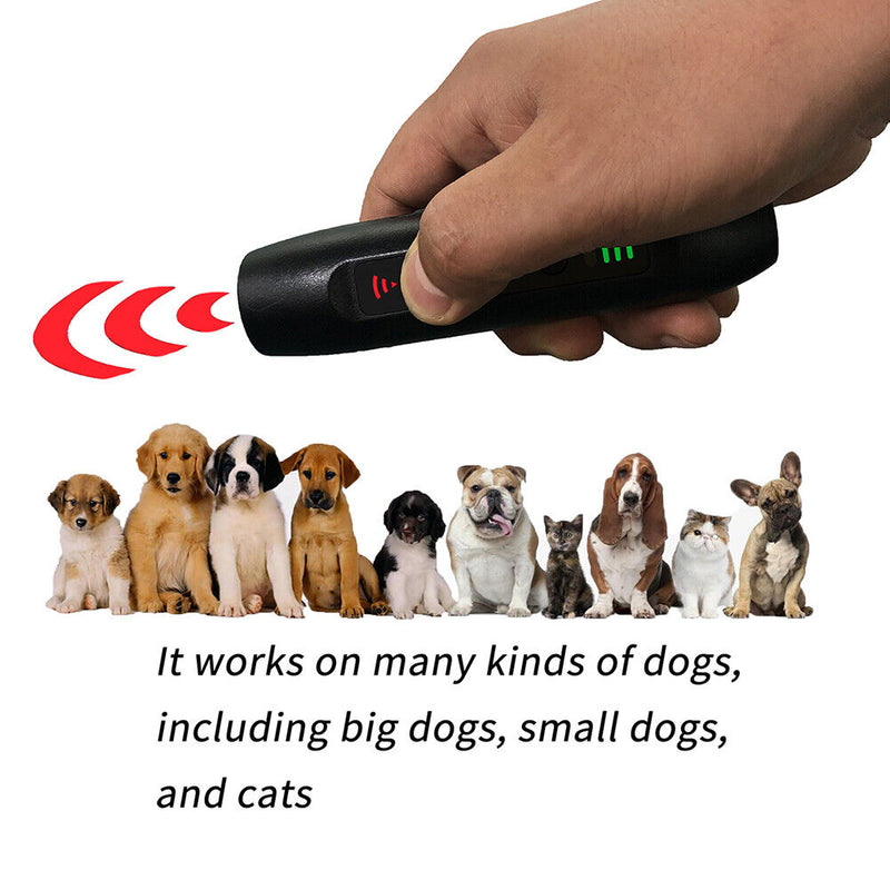 Ultrasonic Dog Repeller Led Flashlight Anti Barking Training Device Pet Supplies