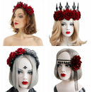 Hair Accessories Red Rose Crown Halloween Headbands Hair Wreath Wedding Garland