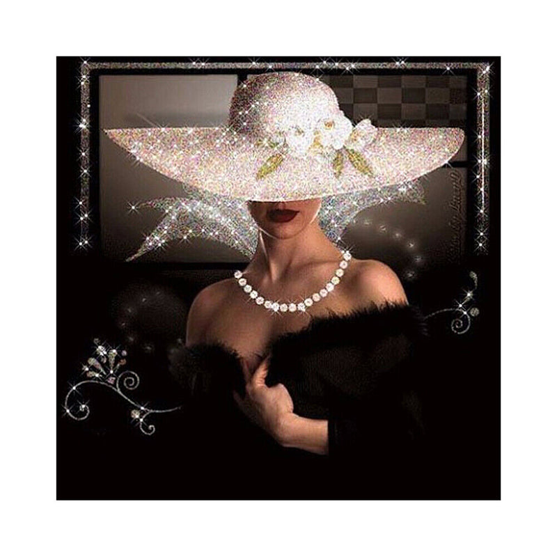 Beauty Lady with Headdress 5D Diamond DIY Painting Kit Home Decor Part Round