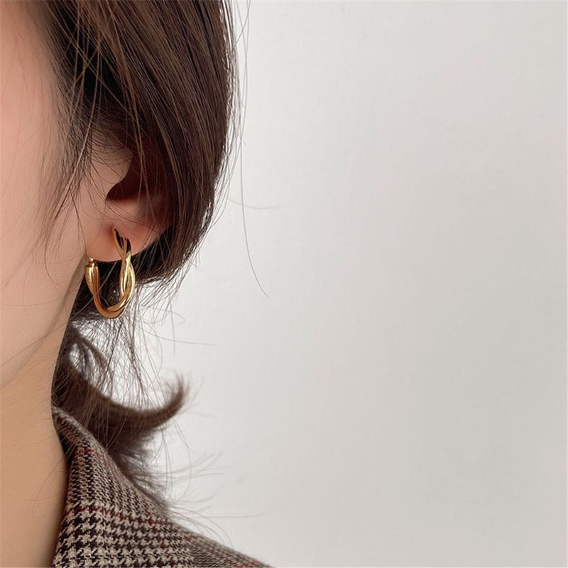 Drop Dangle Stud Round Hoop Earrings Circle Earrings Twist-shaped Earrings
